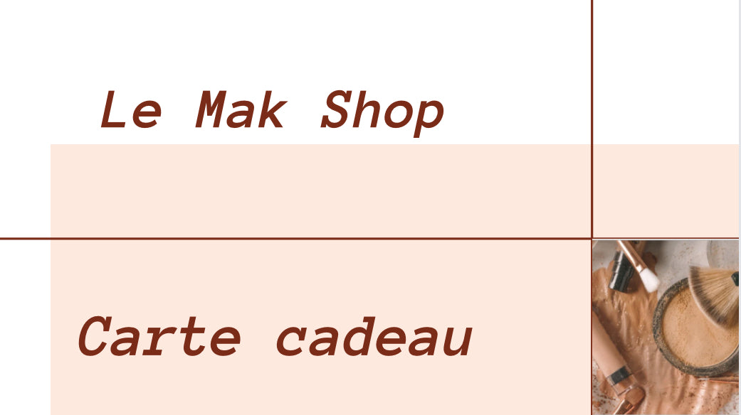 Carte cadeau de la boutique