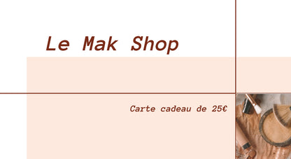 Carte cadeau de la boutique