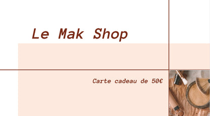 Carte cadeau de la boutique