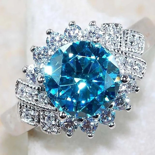 Bague Crystal bleu